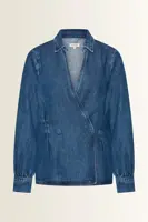 Denim blouse met overslag