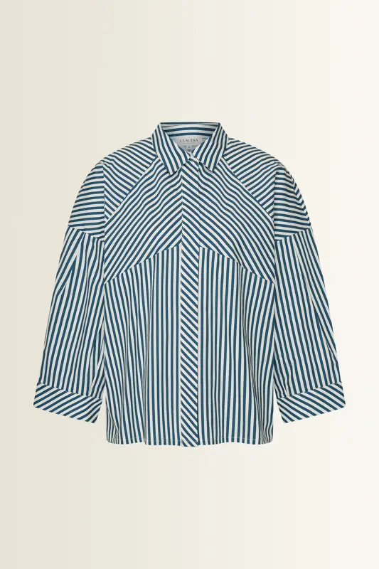 Blouse diagonale strepen