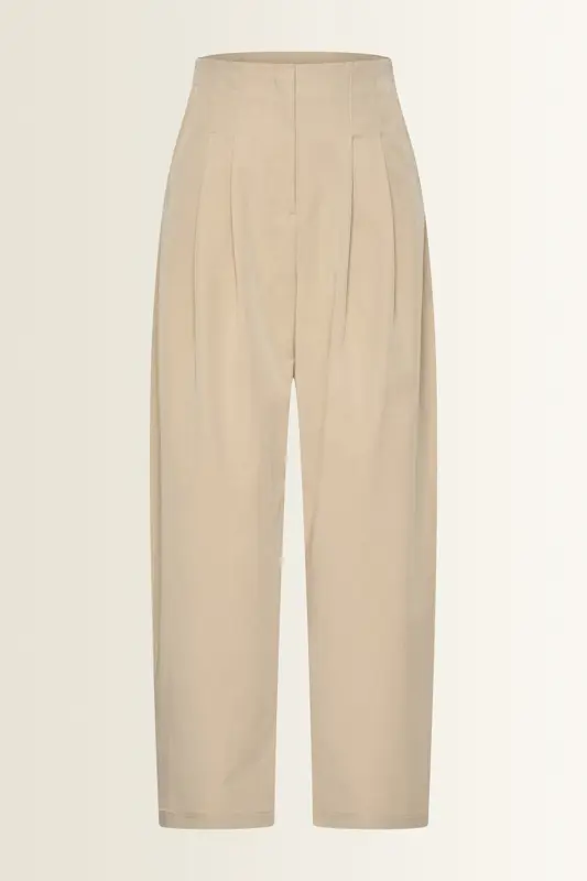 Barrel fit pantalon met plooien