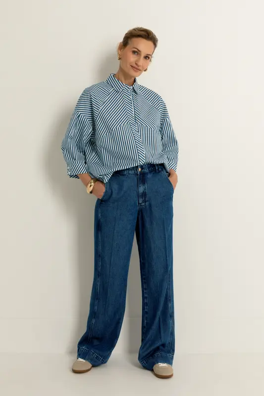 Denim broek wijde pijp