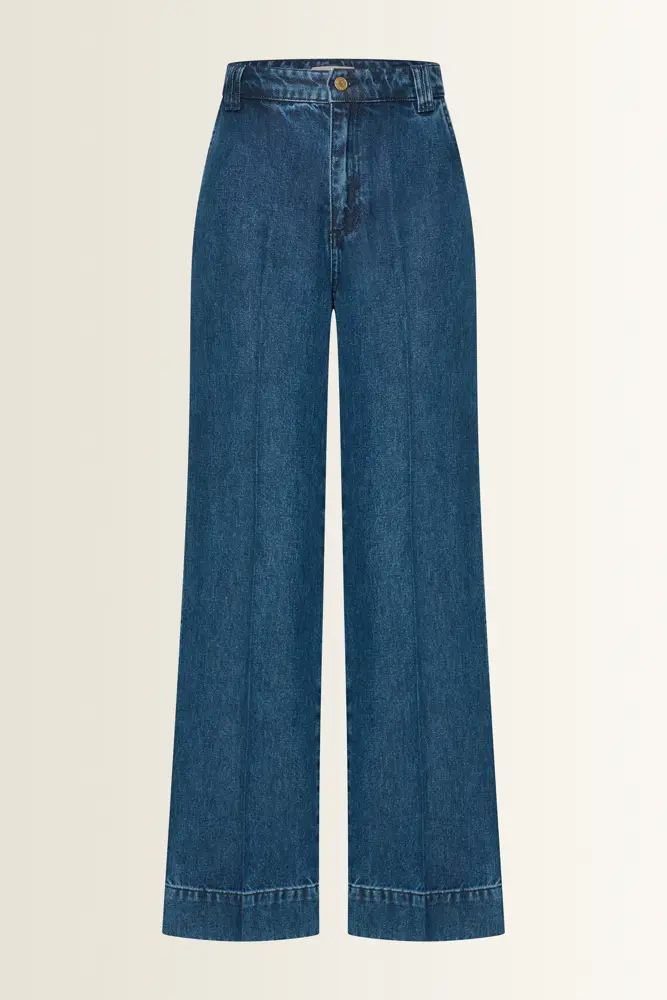 Denim broek wijde pijp