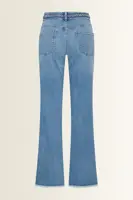Flared jeans met gevlochten tailleaccent