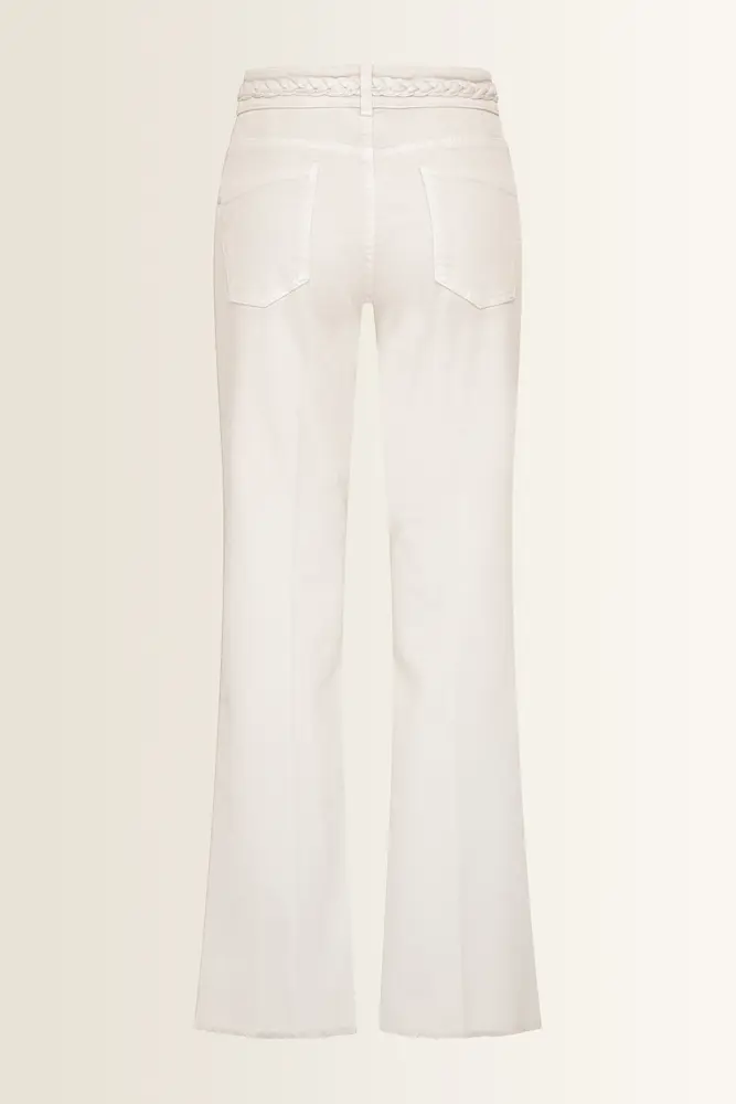 Flared jeans met gevlochten tailleaccent