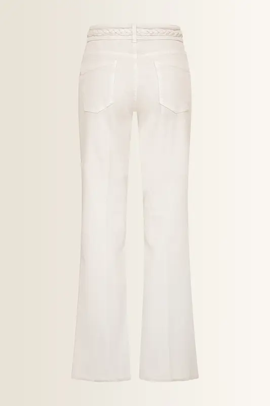 Flared jeans met gevlochten tailleaccent