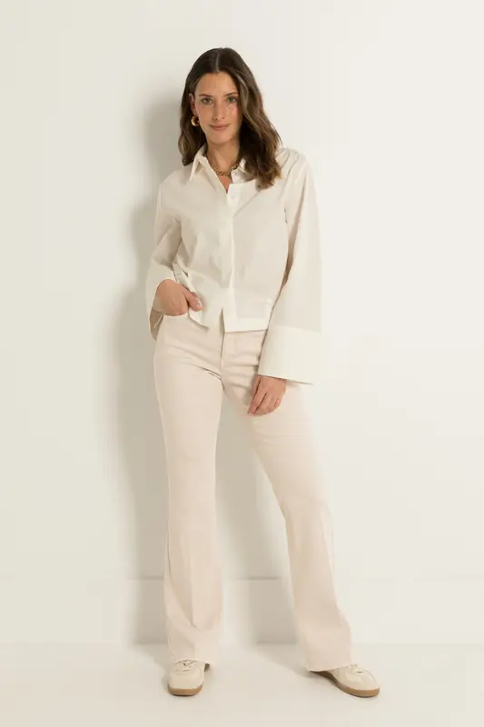 Flared broek met persvouw Fleur