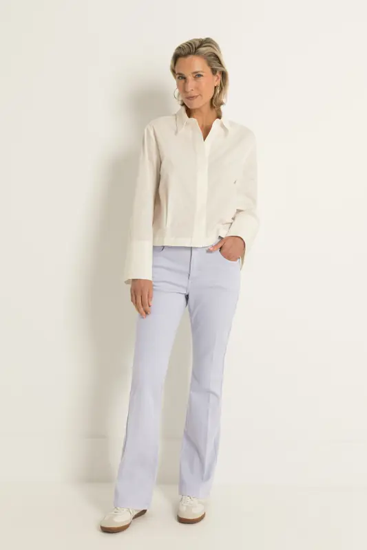 Flared broek met persvouw Fleur