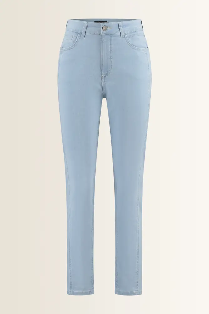 Straight fit jeans met siernaad