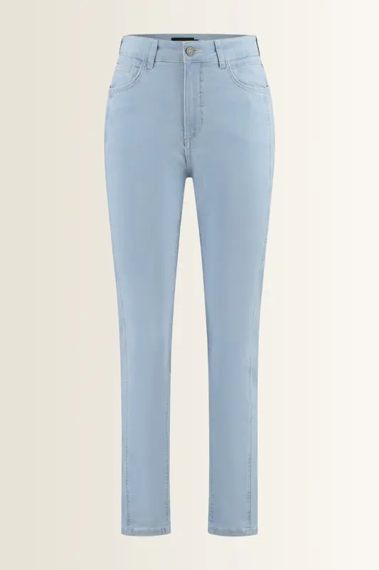 Straight fit jeans met siernaad