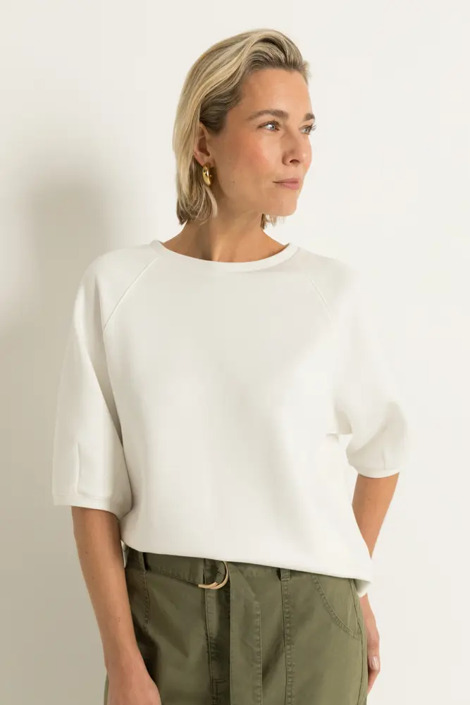 Sweat top met subtiele plooien