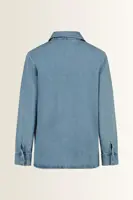 Denim blouse met V-hals