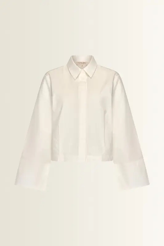 Cropped blouse met overhemdkraag