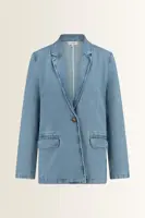 Denim blazer met reverskraag