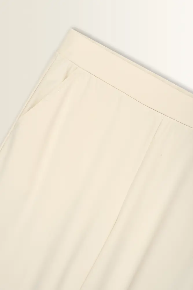 Wide leg broek in travelstof