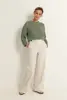 Pantalon met metalen statement knopen
