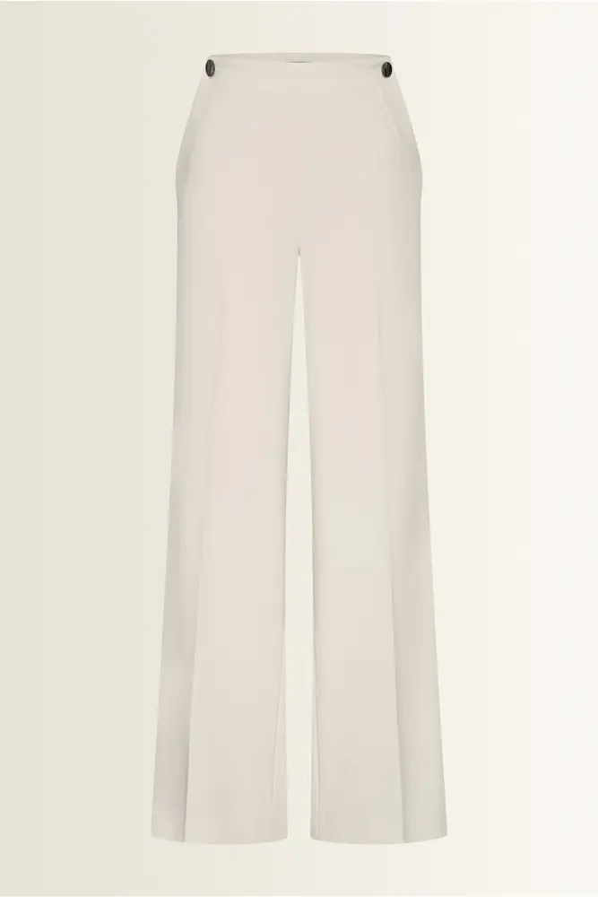 Pantalon met metalen statement knopen
