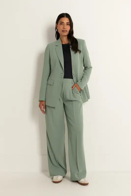 Pantalon met dubbele plooien