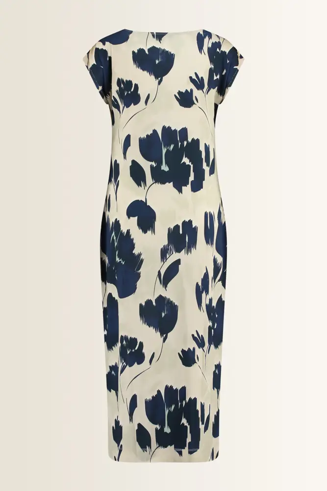 Jersey jurk met aquarel bloemenprint