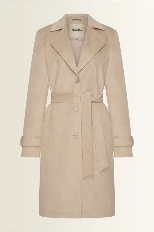 Suède-look trenchcoat Maura