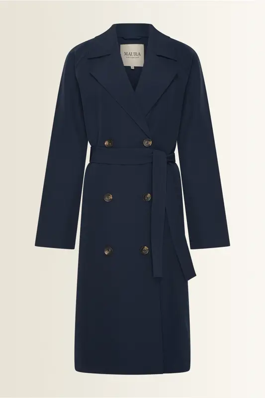 Double-breasted trenchcoat met ceintuur Maura