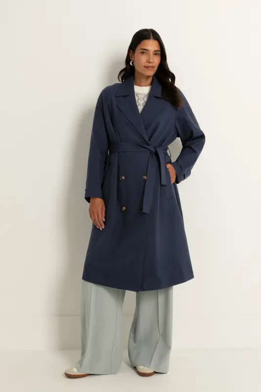 Double-breasted trenchcoat met ceintuur Maura