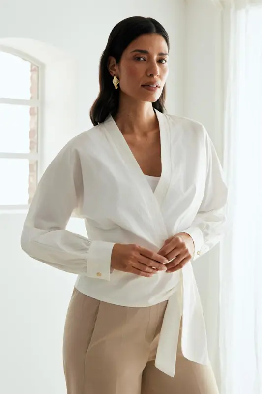 Wikkelblouse strikceintuur