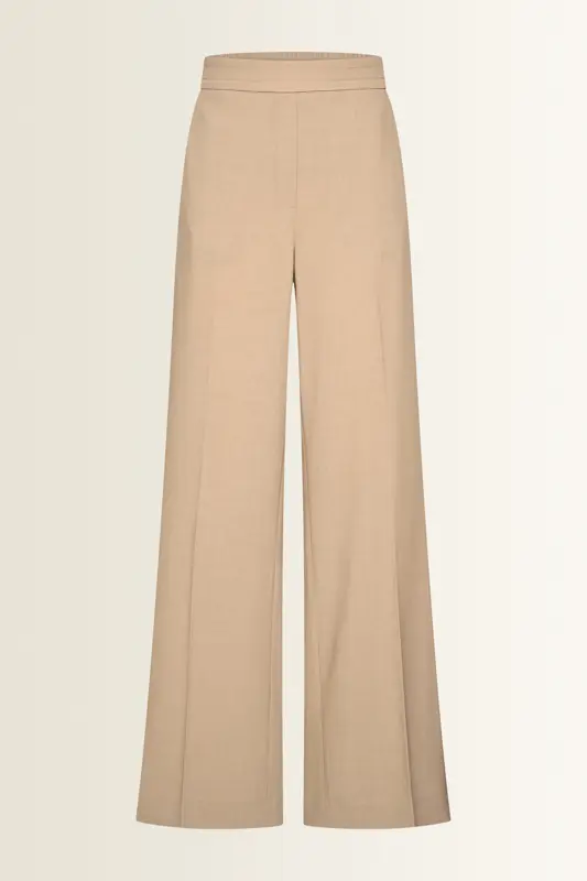 Pantalon van coolwoolmix met persvouw