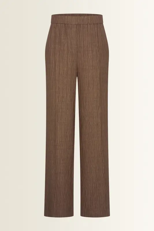 Wide leg broek in crinkle structuur