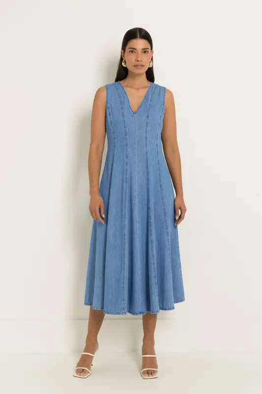 Maxi jurk in denim