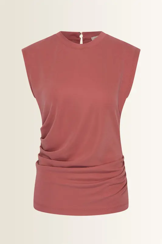 Top met asymmetrische drapering
