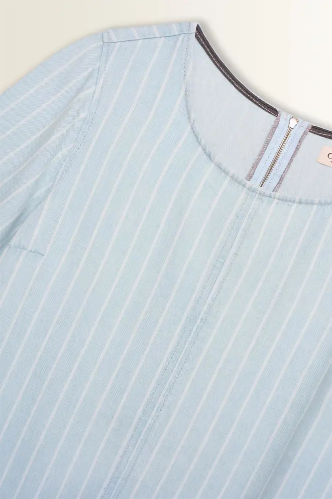 Denim top met pinstripes