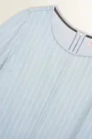 Denim top met pinstripes
