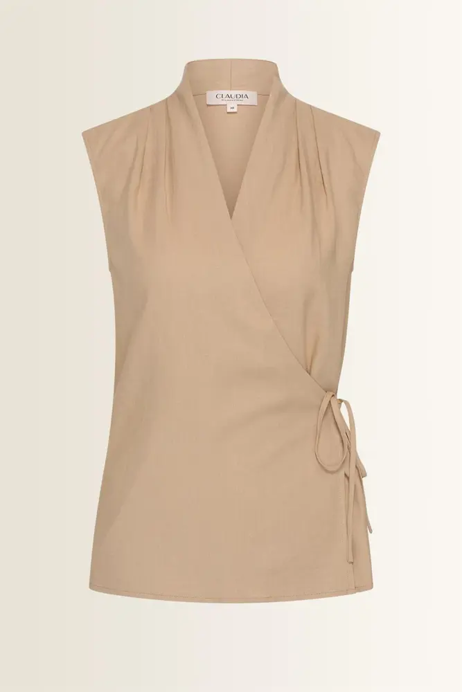 Mouwloze wrap blouse