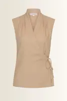 Mouwloze wrap blouse