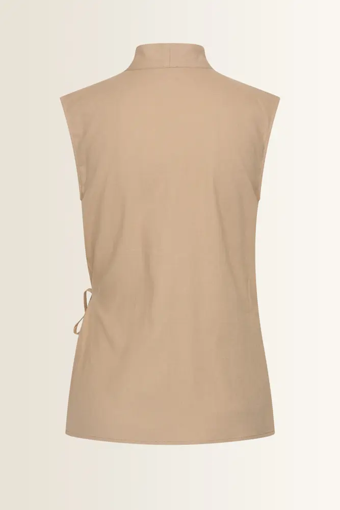 Mouwloze wrap blouse