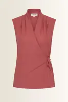 Mouwloze wrap blouse