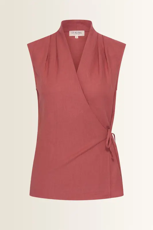 Mouwloze wrap blouse