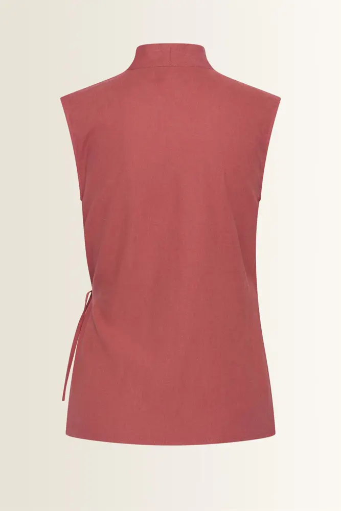 Mouwloze wrap blouse