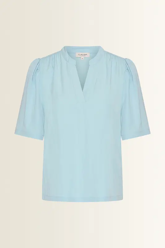 V-hals blouse in lichte structuur