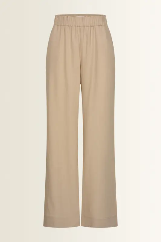 Wide leg broek in linnenblend