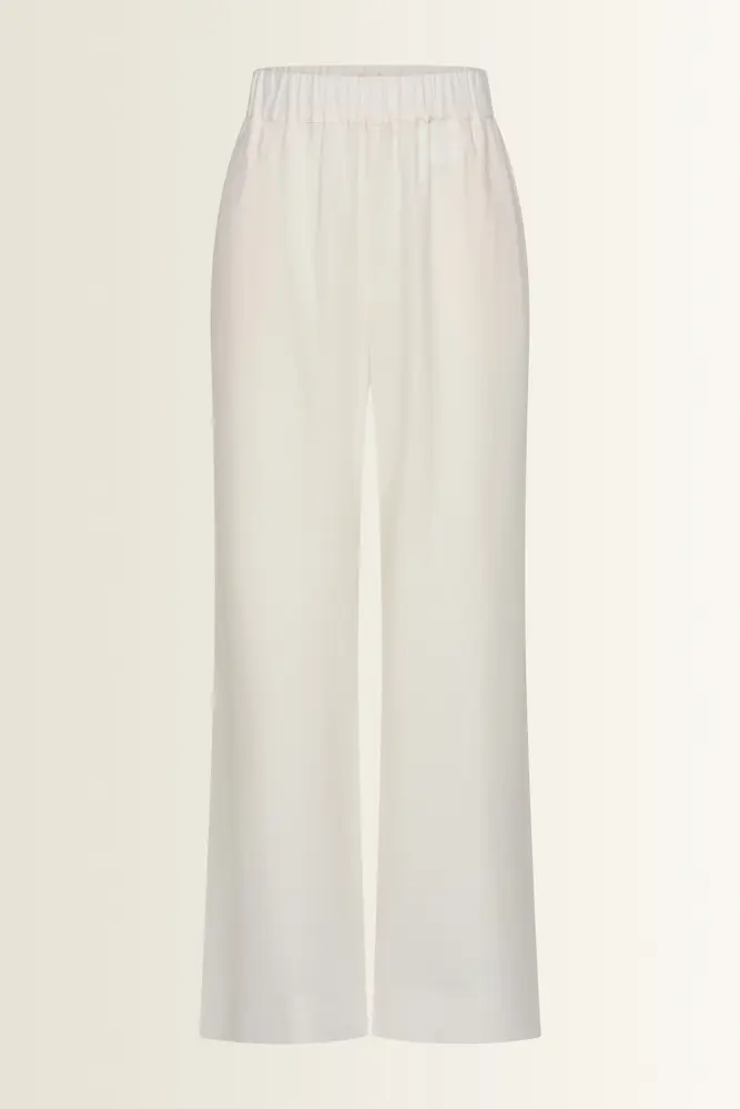 Wide leg broek in linnenblend