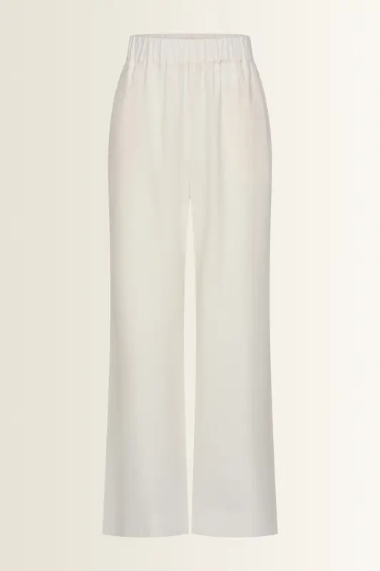 Wide leg broek in linnenblend