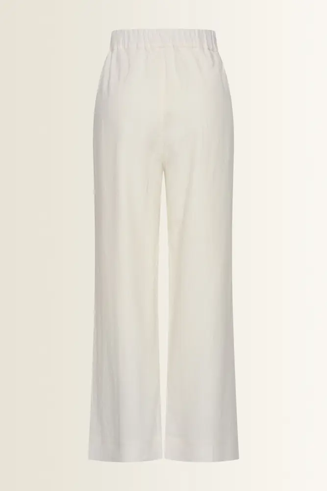 Wide leg broek in linnenblend