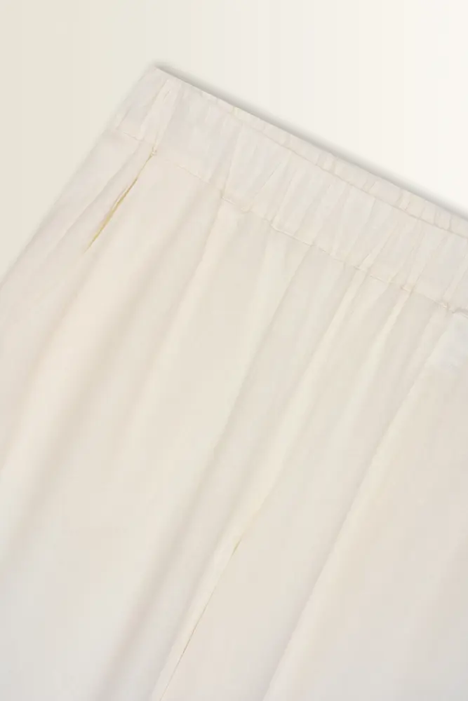 Wide leg broek in linnenblend