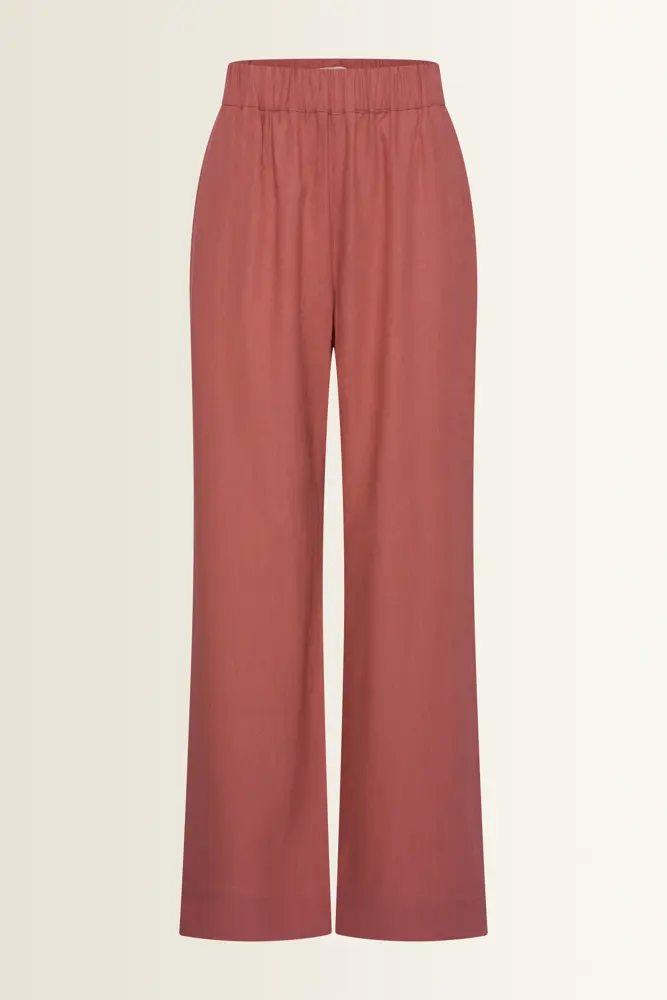 Wide leg broek in linnenblend