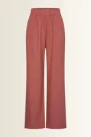 Wide leg broek in linnenblend
