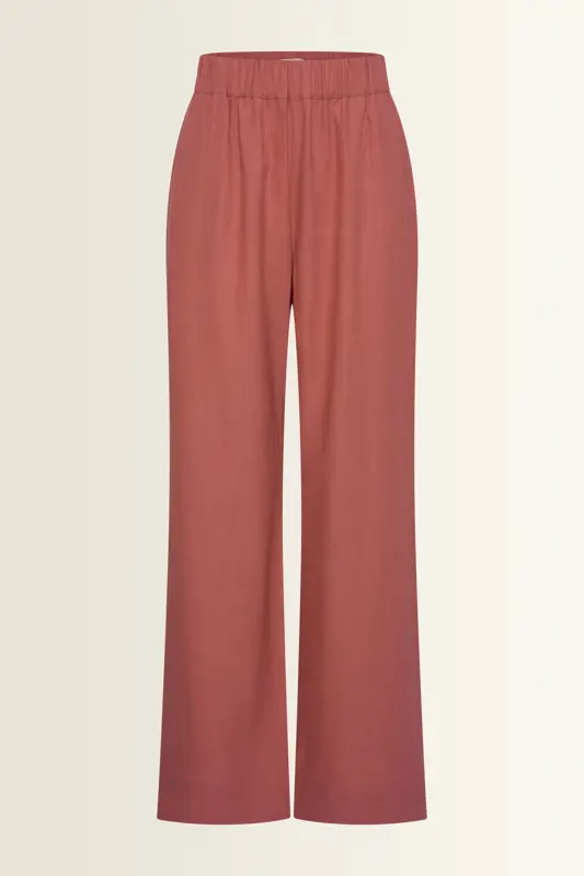 Wide leg broek in linnenblend