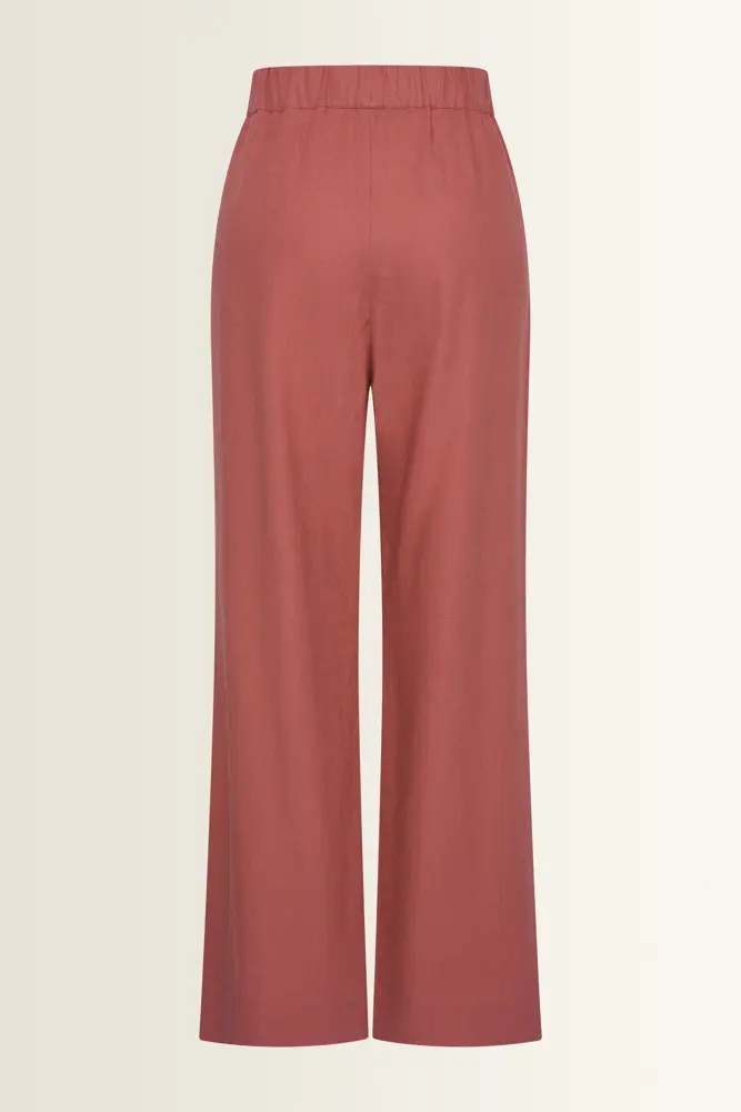 Wide leg broek in linnenblend