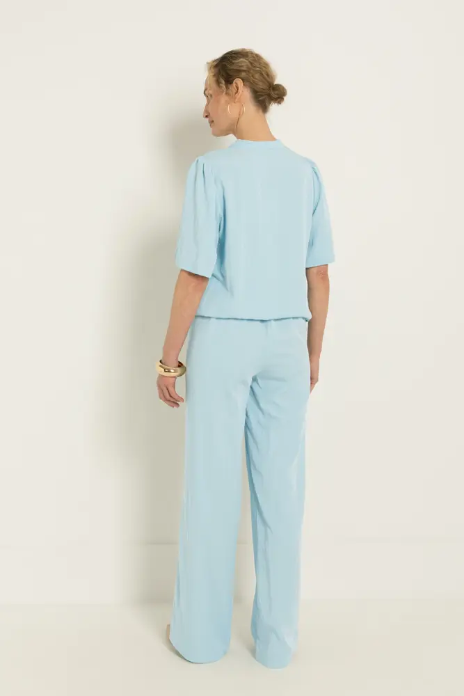 Wide leg broek in lichte structuur