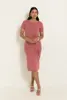 Jersey jurk met tailleaccent