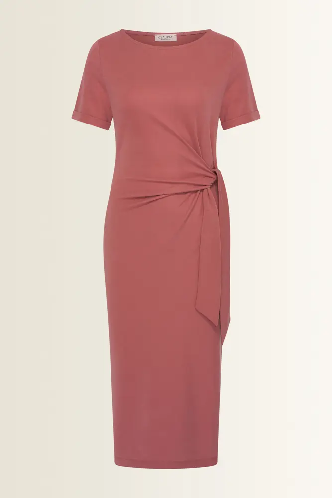 Jersey jurk met tailleaccent